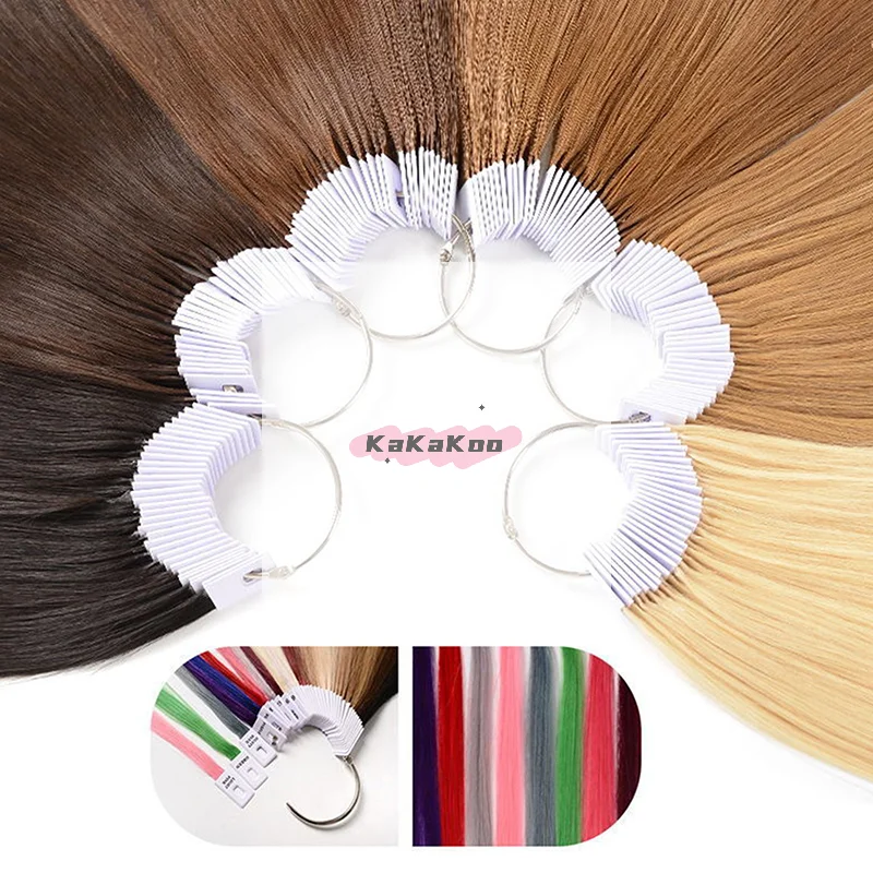 

30pcs 23cm Real Human Hair Color Rings Swatches For Human Hair Extensions Salon Tools Hair Dyeing Sample Chart Dyeing Practice