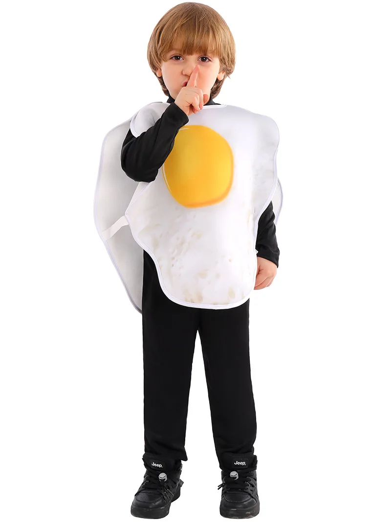 Food Role egg bacon Cosplay Sponge Top Costume for kid Halloween Carnival Party breakfast