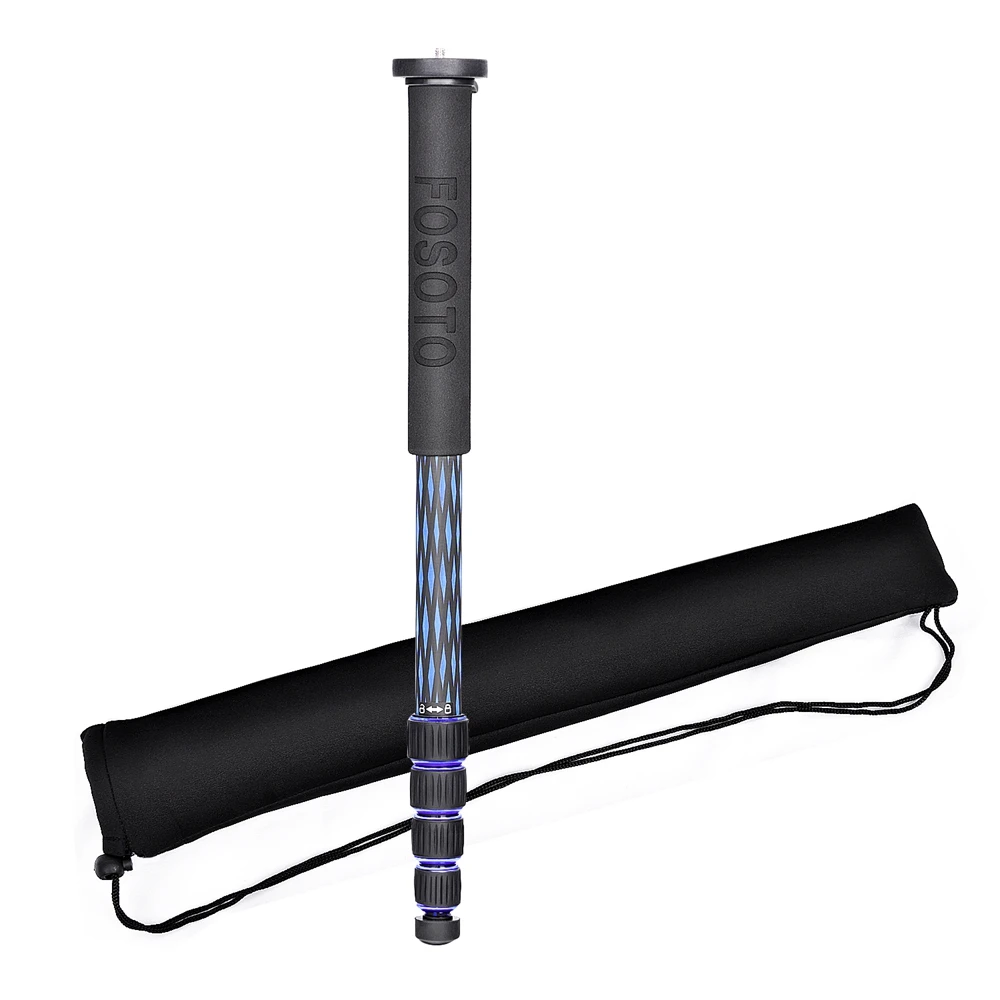 USA FREE  C-222 65 inches Portable Travel Walking Stick Carbon Fiber Monopod with Base Tripod for DSLR Camera