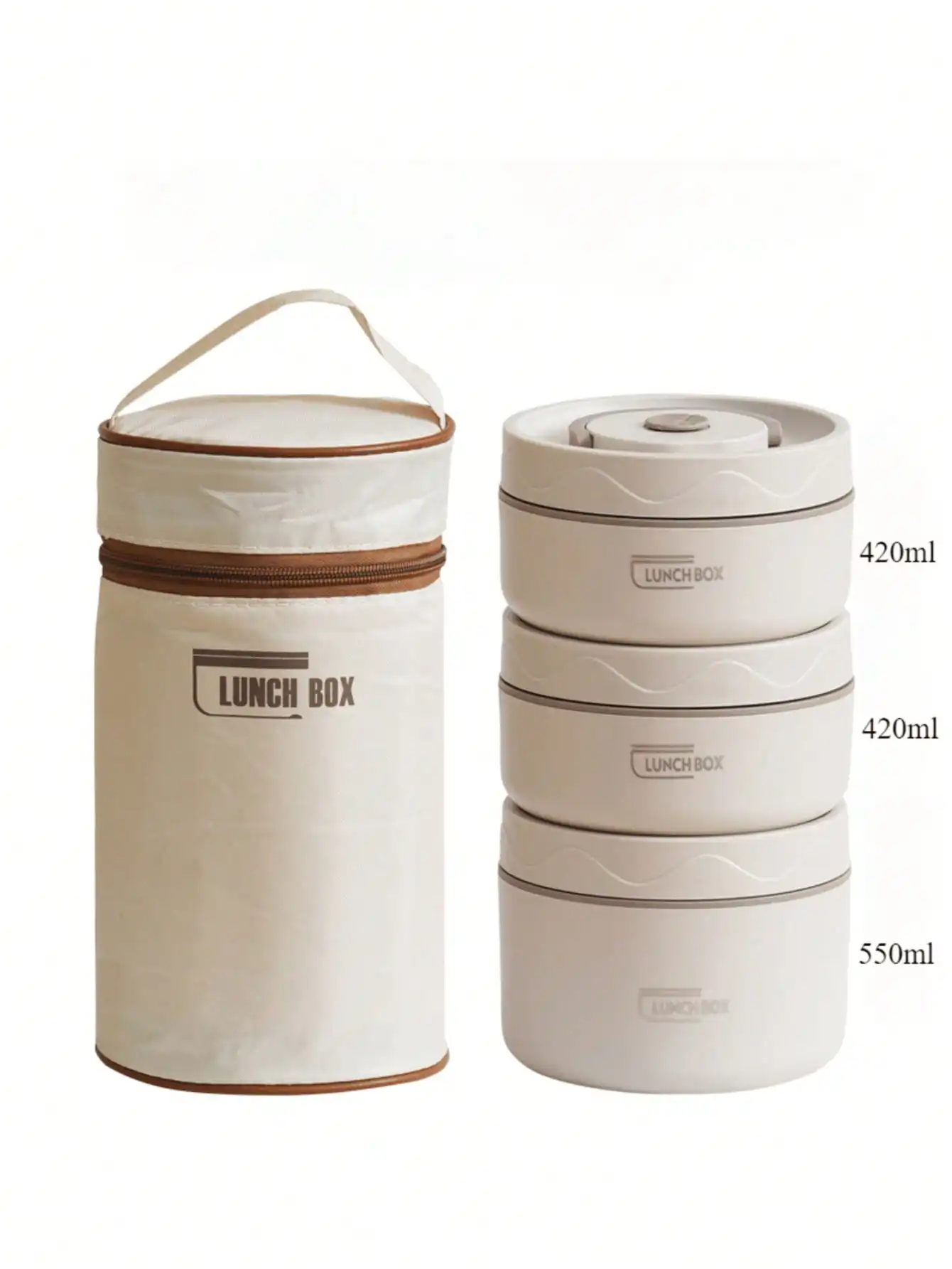 3pcs/4pcs/5pcs Multi Layer Microwave Portable Insulated Food Container Lunch Box Stainless Steel Bento Box Insulated Leak Proof Hot Lunch Bag Set