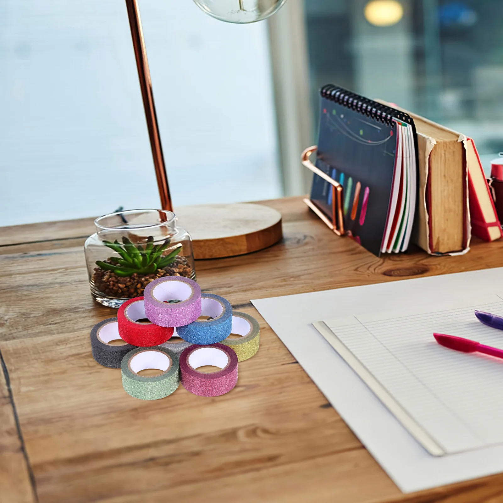 

8 Rolls Glitter Washi Tape 15Mm X 5M Colorful Self Adhesive Sparkling Tape for Scrapbooking Journals DIY Paper Crafts