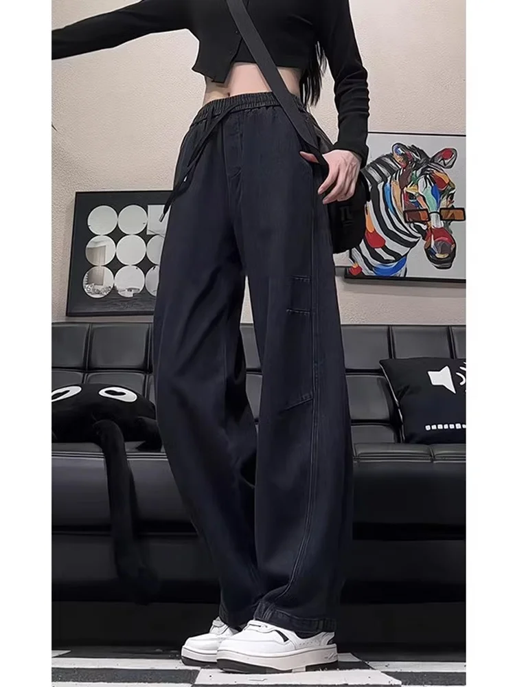 

Мужские джинсы с широкими штанинами, повседневные прямые брюки свободного покроя, весна-осень, хлопковые джинсовые брюки High Street Sle