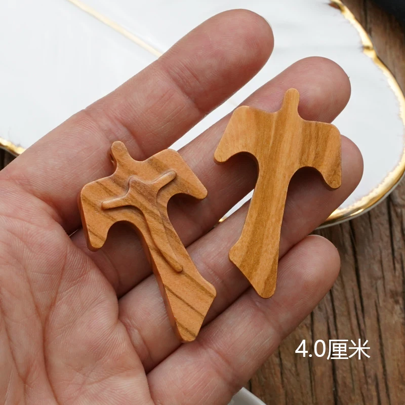 Olive Wood Pendant DIY Jewelry Necklace Crucifix Bitter Image Rosary Accessories