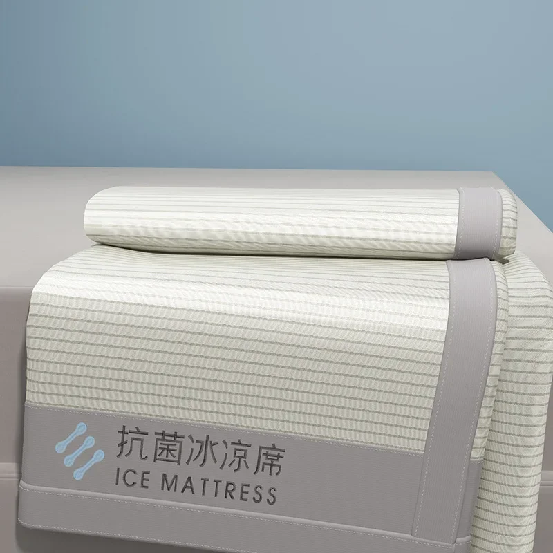 New Summer Ice Silk Cool Mat Bed Sheet Set, Machine Washable Ice Silk Cold Feeling Bed Sheet, A Mat for Sleeping Naked in Summer