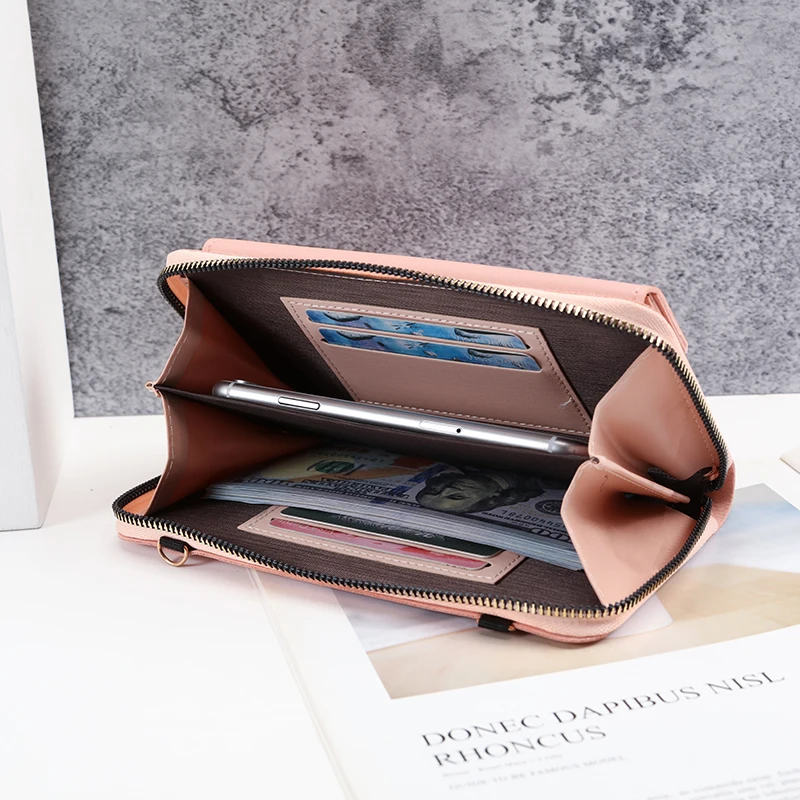 2024 nowa wielofunkcyjna torba na jedno ramię o dużej pojemności w jednolitym kolorze moda prosta pozioma torba na telefon komórkowy damska — zdjęcie 7