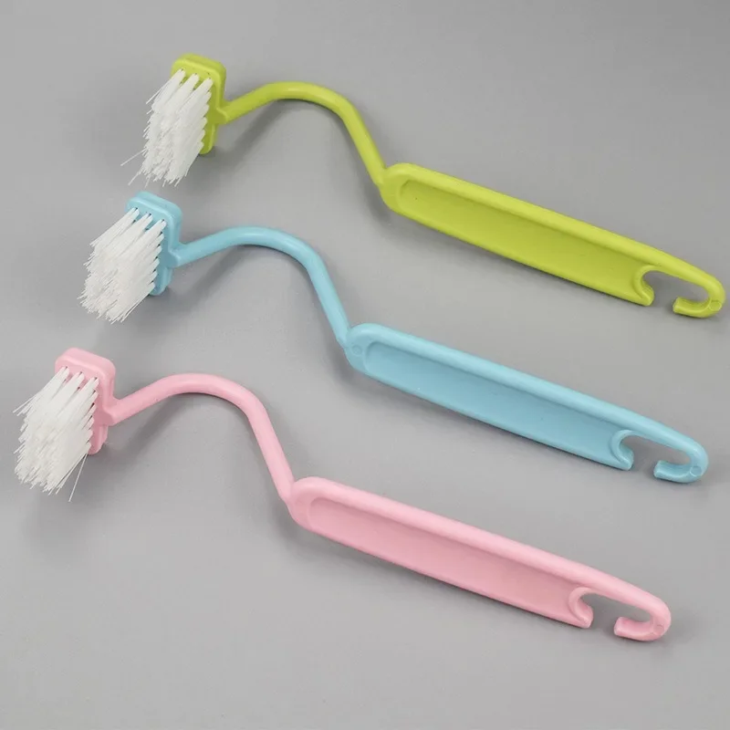 1PC Curved Brush Cleaning Toilet S-shaped V-shaped Small Children's Toilet Brush No Dead Angle Small Cleaning Brush Long Handle