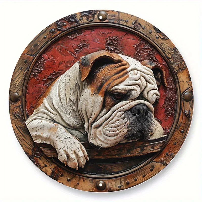 1pc Round Metal Sign Faux Embossing Wreath Sign Living Room Decoration Mother's Day Gifts Themed Decoration 12x12 inch