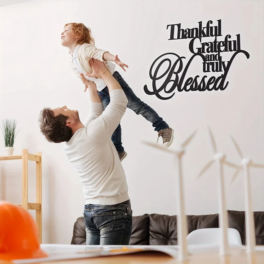 Thankful Grateful and Truly Blessed Metal Wall Art 4