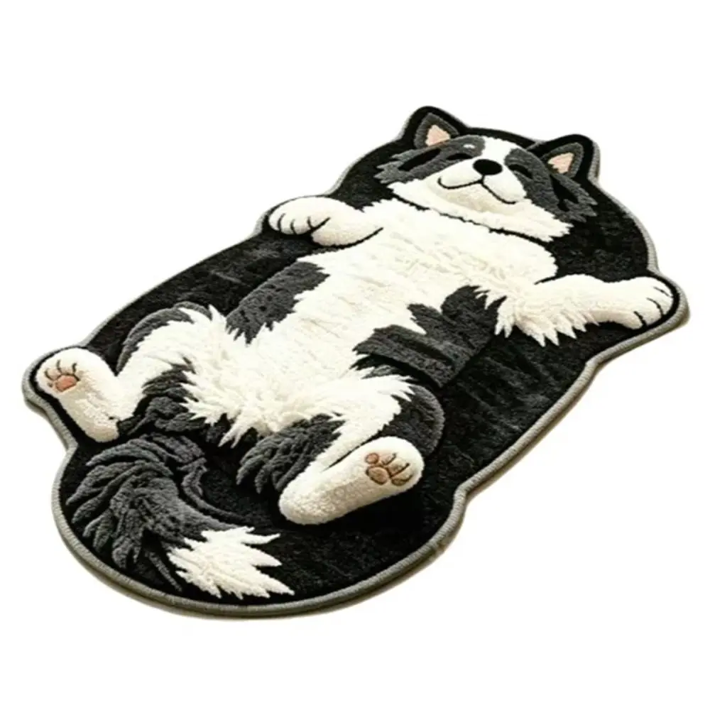 Cute 2D Dog-Shaped Area Rug Non-Slip Anti-fouling Home Decor Carpet Easy to Clean Cartoon Carpet Living Rooms