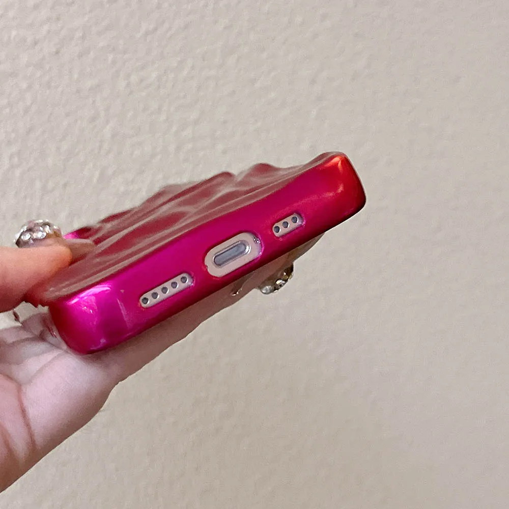 Задний чехол для телефона с 3D рисунком ряби воды для iPhone 16 15 Pro Max 14 Plus 13 12 Pro Max 11, складной защитный чехол-бампер