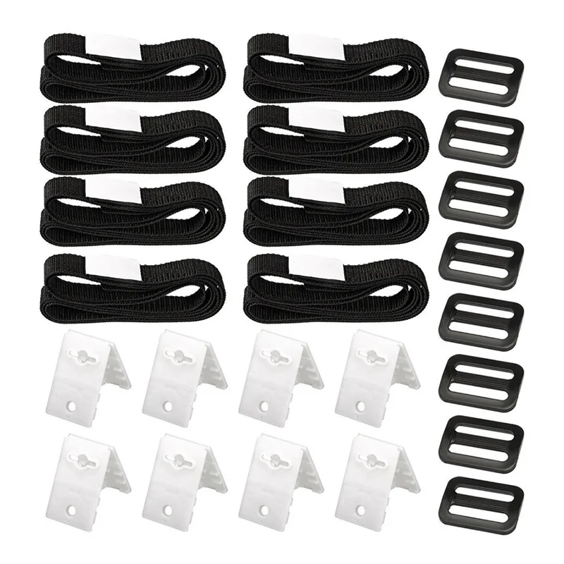 24Pcs Swimming Pool Cover Roller Attachment Straps Kit Universal Solar Blanket Reel Nylon Webbing Strip Buckle Fasteners