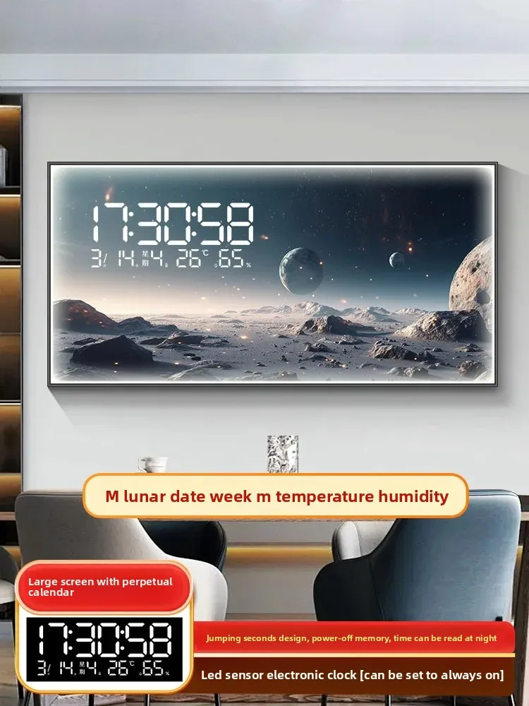 

2026 Hot Selling Perpetual Calendar Electronic Clock Guest Restaurant Decorative Painting Dynamic LED Lights Luminous Wall Clock