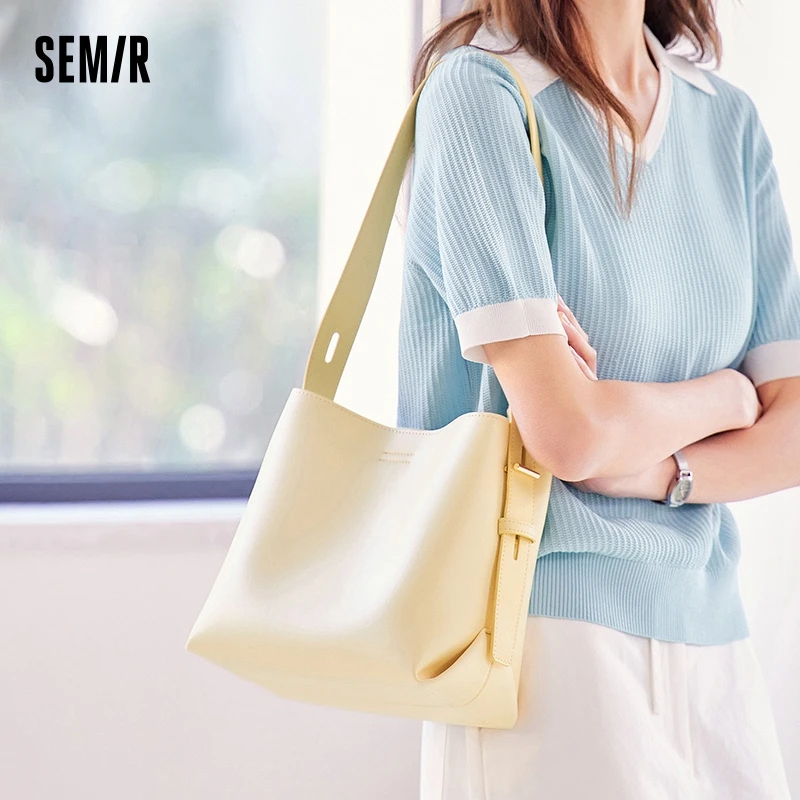Semir Bucket Bag Women New Women Shoulder Soft Leather Bag Popular Satchel Commuter Christmas