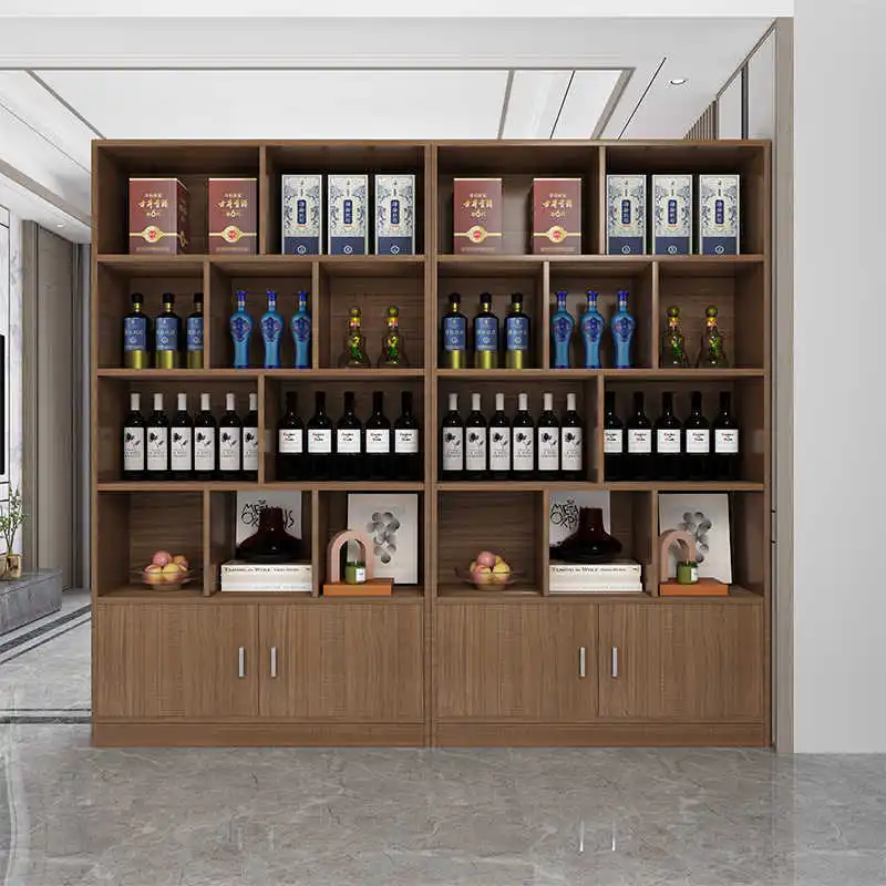 Wine Cabinet for Living Room, Wall-Mounted Home Bar Shelf, TV Stand Side Mini Wine Rack, Small Apartment Display Shelving Unit