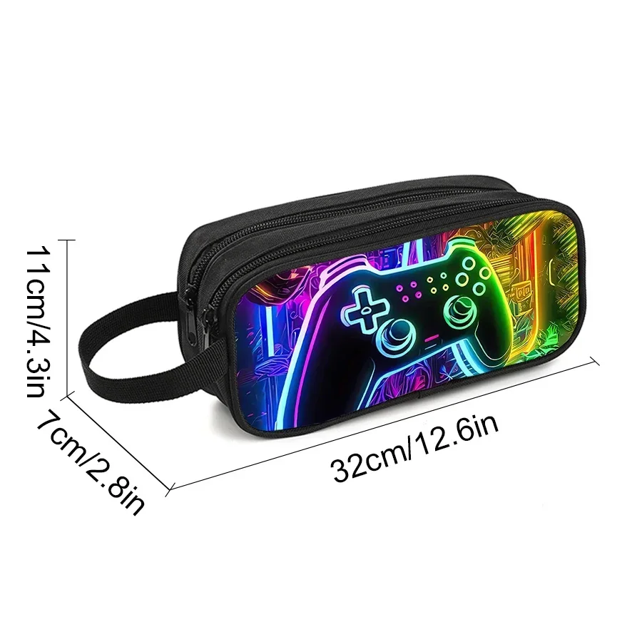GamePad Double Layered Pencil Case with Handheld for Boy/Girls Best Gifts 3D Cartoon School Supplies Pencil Case for Children image 2
