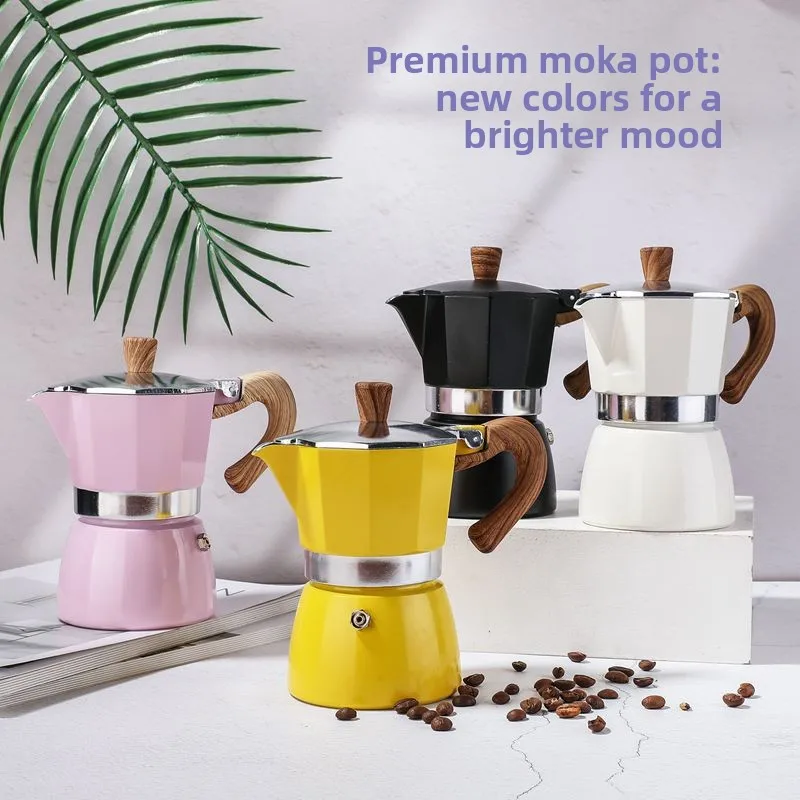 Home Coffee Brewing Set, Aluminum Octagonal Moka Pot, Turkish & Italian Style Coffee Pot