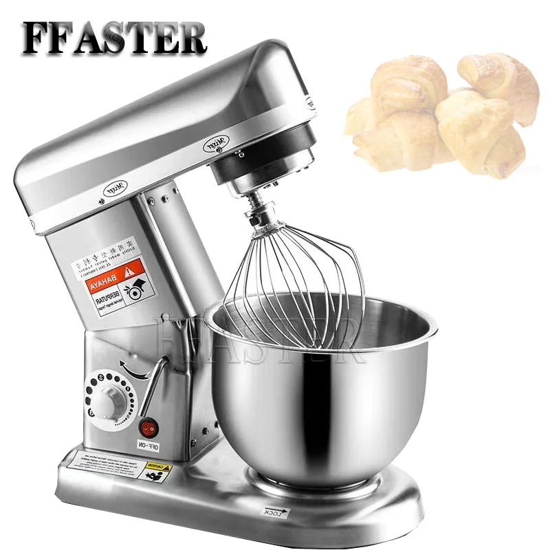 Electric Stand Food Mixer Stainless Steel Chef Machine 5L Bowl Cream Blender Knead Dough Cake Bread Whisk Egg Beater