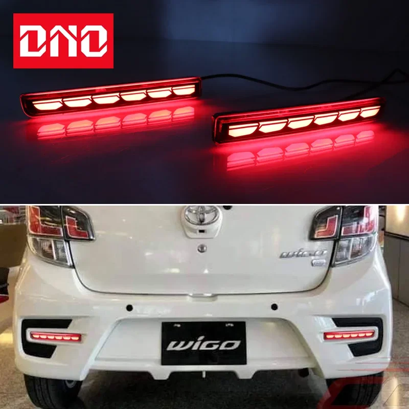 Car LED 12V Rear Bumper Lamps For Toyota Rush Luxio 2014 - 2016 2017 Fog Lamps Brake Turn Signal Reflector Indicators Taillights