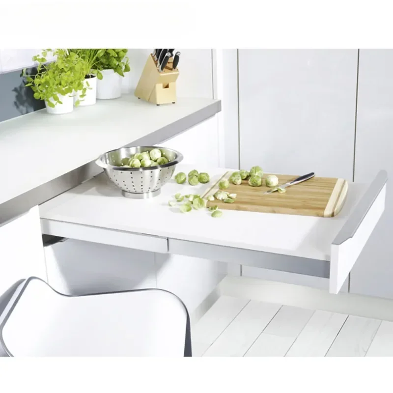 Small Household Space Saving Automatic Folding Table Side Cabinet One Pull Telescopic Table Hardware