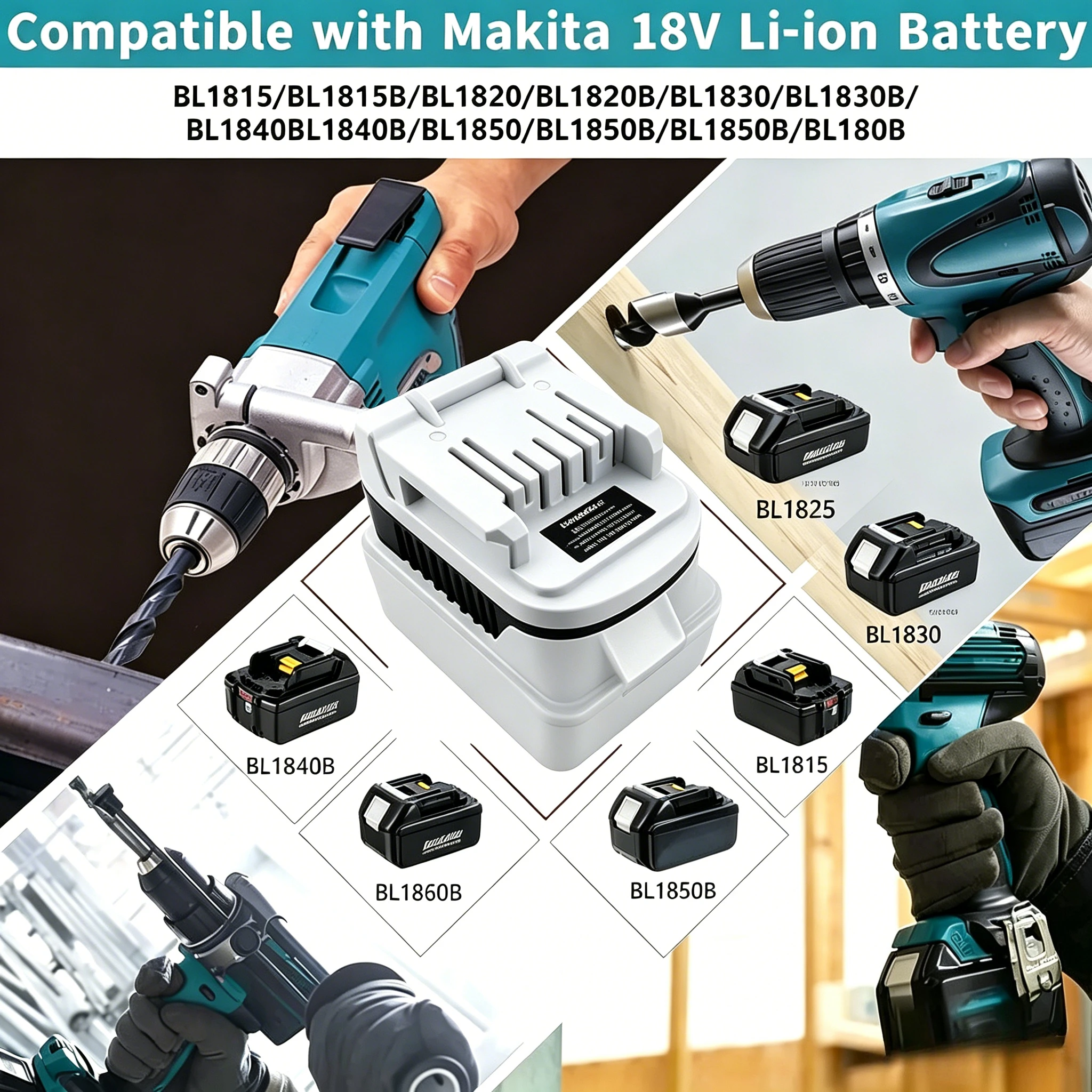 

Адаптер для аккумуляторов Makita B серии 18В Li-ion, конвертер для инструментов Makita G серии BL1815G BL1811G BL1830G