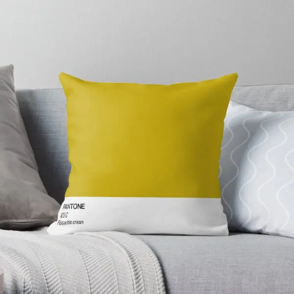 Pantone-funda de almohada con estampado de crema de pistacho, suave, cuadrada, a la moda, para oficina, hogar, Hotel, no incluye un lado