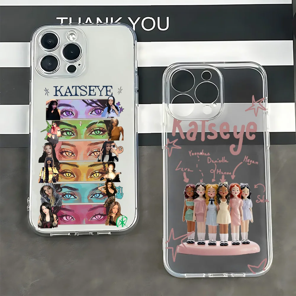 Чехол для телефона Hot Kip Pop KATSEYES для iPhone 17 16e 15 14 13 12 11 Mini Pro Max X XR XSMax 7 8 Air Plus, прозрачная задняя крышка