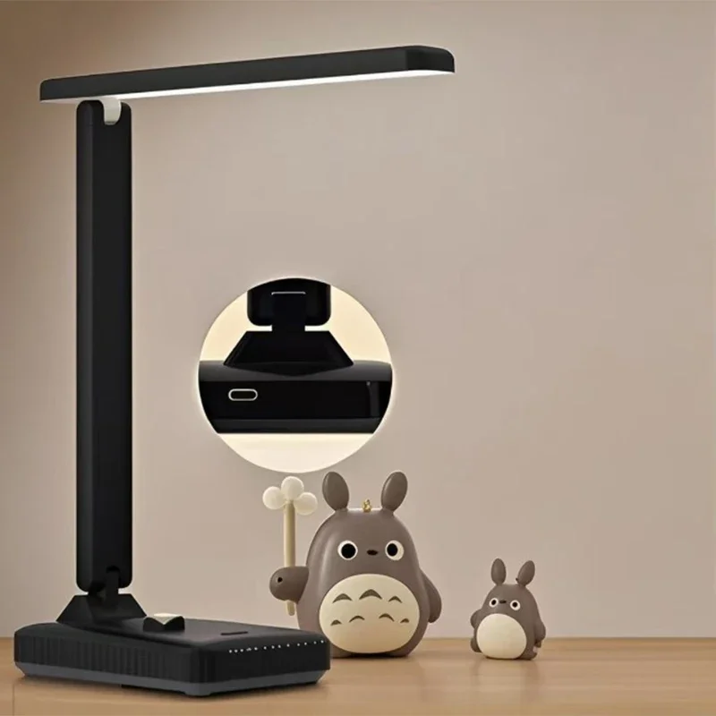 

Поп светодиодная настольная лампа, перезаряжаемая через USB настольная лампа, 3 уровня, с регулируемой яркостью, сенсорное настольное освещение, защита глаз, складная для спальни, настольная лампа