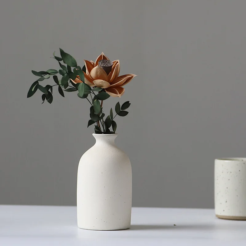 Ceramic Vase Ins Dry Flower Arrangement Living Room TV Cabinet Dining Table Nordic Morandi Home Decoration Creative Ornament