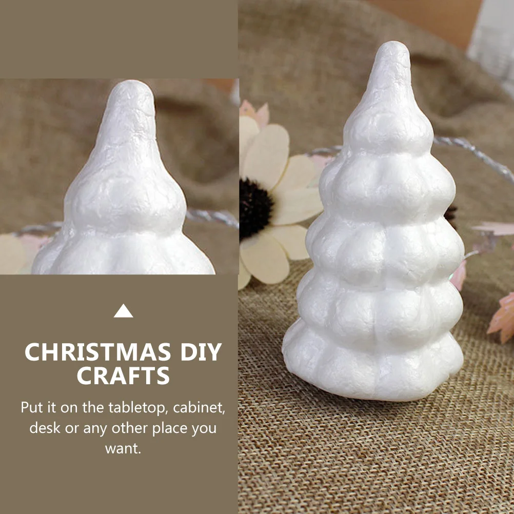 

6Pcs Christmas Tree Tower DIY Material for Handmade Xmas Tree White Foam Decor Kit Festive Home Party Ornament Set