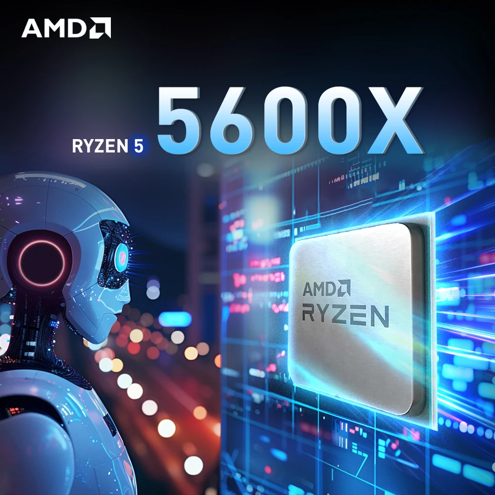 AMD Ryzen 5 5600X 6 núcleos 12 hilos DDR4 3,7 GHz 65W 7NM L3 = 32M procesador para juegos NUEVO Socket AM4 R5 5600X pero sin ventilador