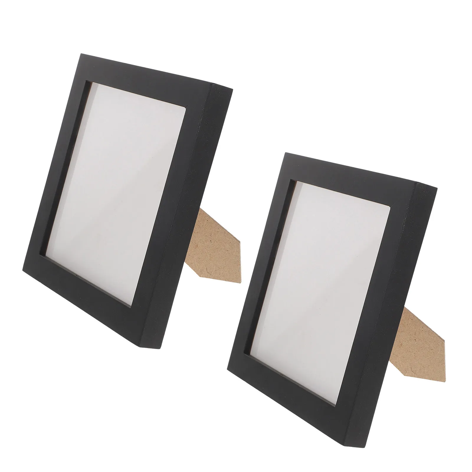 2Pcs Wood Vinyl Record Frame Album Display Case for Cd Dvd Music Collection Wall Desk Decor Modern Minimalist Media Storage