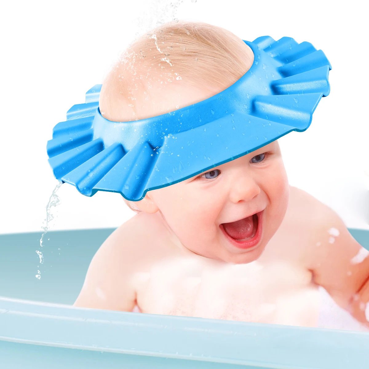 

Children Bathing Cap Adjustable For Kids 3-6 Years Baby Shower Hat Waterproof Hair Wash Shield Eye Ear Protection 80°C Heat