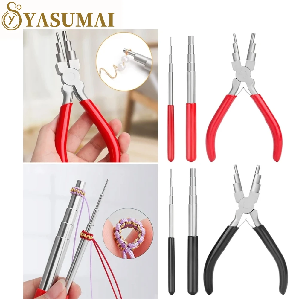 

Yasumai 6-in-1 Wire Looping Ring Pliers with Multi-Size Jump Ring Winding Mandrels Wire Looping RodsFor DIY Jewelry Crafting