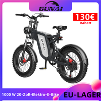 EU STOCK GUNAI 1000W Electric Ebikes Brushless Motor 20 Inch Fat Tire Adult 7 speed 48V 25Ah Battery Off-Road Mountain Bicycle