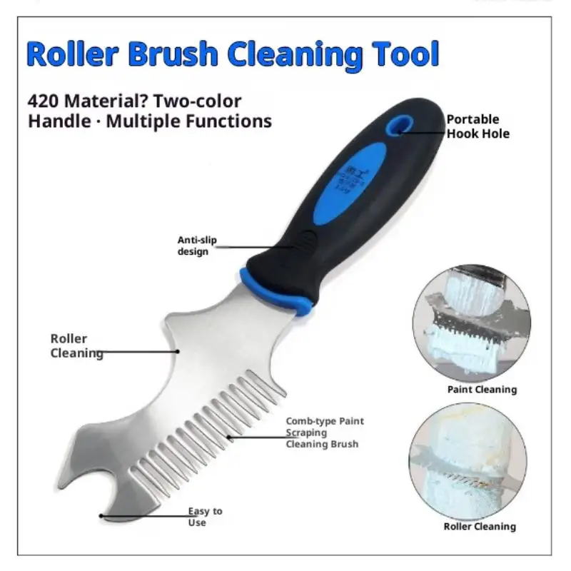 1/3Pcs Paint Brush Cleaner Tool Stainless Steel Paint Roller Cleaning Brush Household Painting Cleaner Supplies For Construction