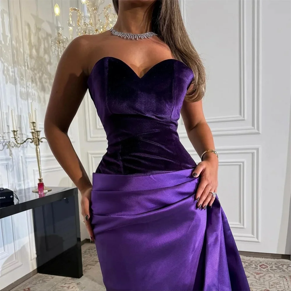 Fioletowa, formalna, welurowa, długa suknia na zamówienie, na specjalną okazję, suknie wieczorowe, pastoralna, unisex, dżersejowa, retro, Dubaj, Arabia Saudyjska, bal maturalny, szyta na miarę.