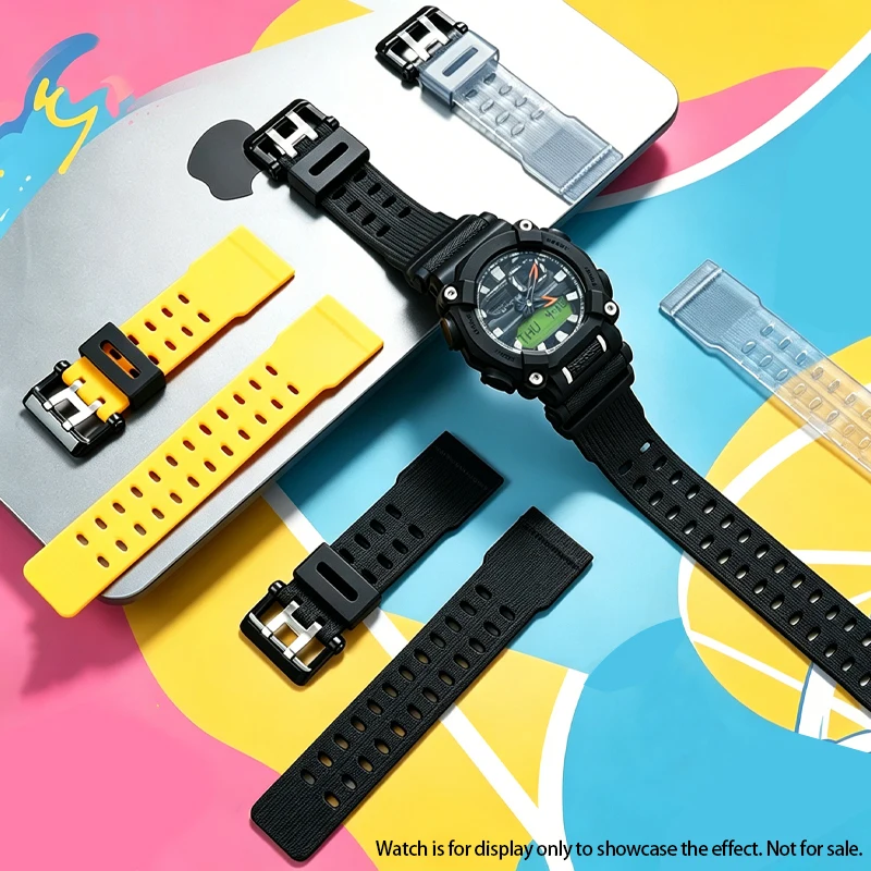 

For Casio GA-900 Series Resin Strap, Replacement Rubber Band for GA-900SK/900TH /900TS Waterproof Silicone Watch Strap For Sport