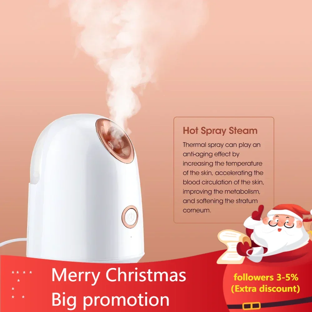 Cold and Hot Double Jet Face Steamer Beauty Salon Water Replenishing Spray Opening Pores Moisturizing Hot Jet Face Steamer Nano