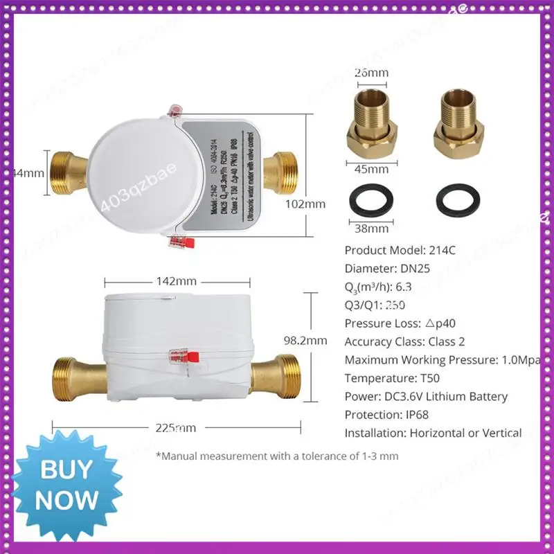 Medidor de agua ultrasónico Ltem Tuya Zigbee DN20 con válvula pantalla LCD cantidad de agua medidor de consumo de flujo IP68 impermeable