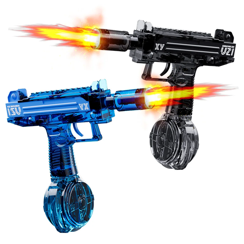 ألعاب مسدس المياه الكهربائية مع بخاخات خفيفة، تأثير اللهب، سعة كبيرة، مسافة قوية للغاية، معركة مائية للأطفال والكبار