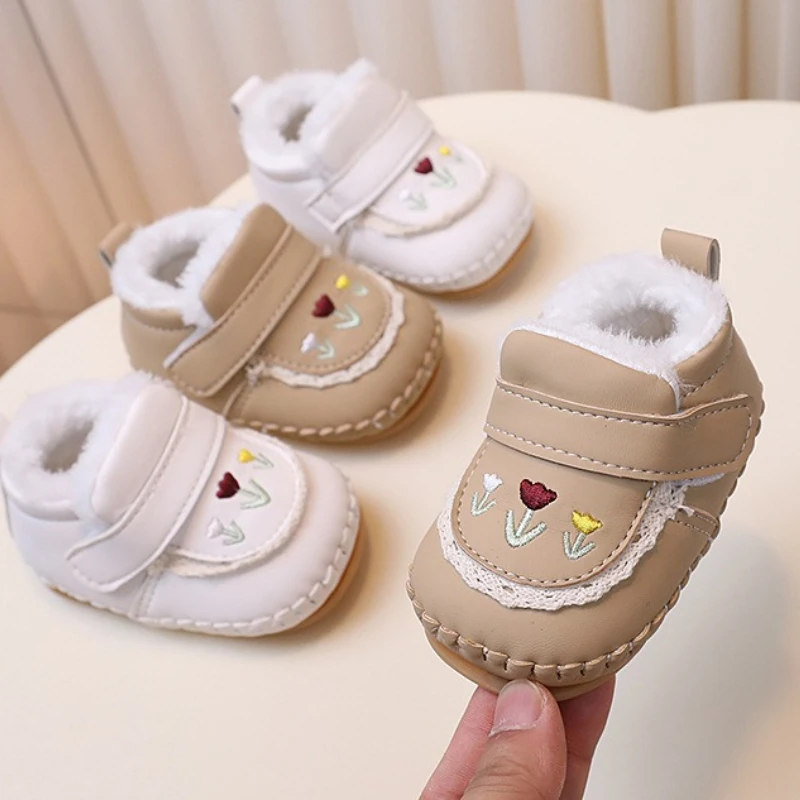 

Baby walking boots2025 winter new baby soft soled warm shoes casual child anti slip cotton shoe newborn home floor walking boot