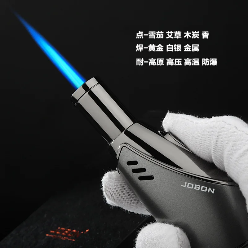 Jobon Windproof Blue Flame Lighter Butane Creative Personality Direct Cigar Spray Gun Lighter Men's Exquisite Gift Smoking Set