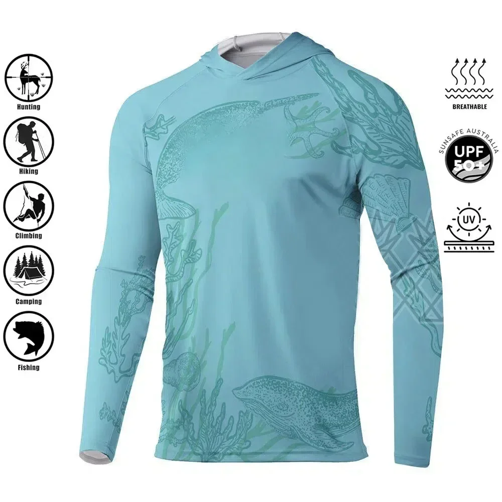 2024 Fishing Shirt Hoodie,UPF 50+ Uv Protection Quick Dry Tops Breathable Outdoor Moisture Wicking Jersey Fishing Apparel shirt