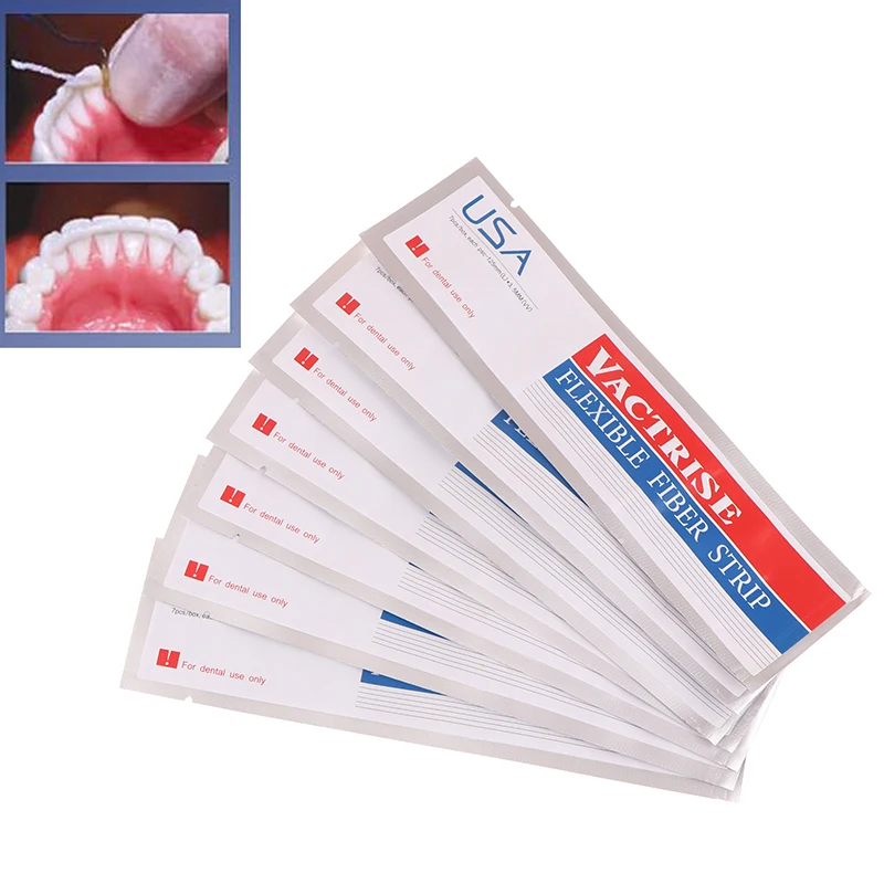 7pcs/box Dental Fiber Splint Glass Flexible Fiber Strip Composite Light Resin Cure Bonding Strips Dentistry Material