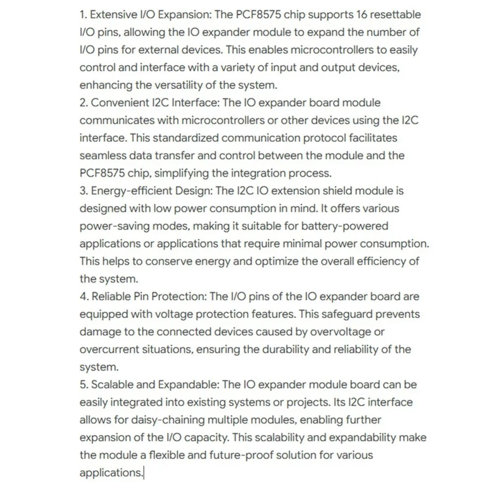 PCF8575 Module Expansion IO Port Expander Board DC 2.5-5.5V I2C Communication Control 16 IO Ports For Arduino DTC711.11 4