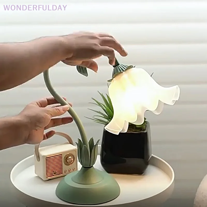 New E27 Acrylic Bell Orchid Lampshade Hanging Lamp Accessories Table Parts DIY Wall Night Restaurant Chandelier Replacement