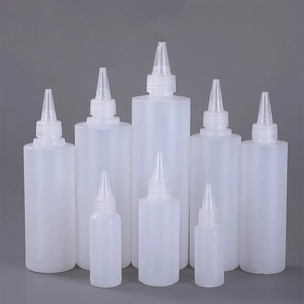 

100ml 200ml 250ml 300ml 500ml Needle Tip Bottle Plastic Squeezable Applicator Bottle condiment squeeze bottle Paint Container