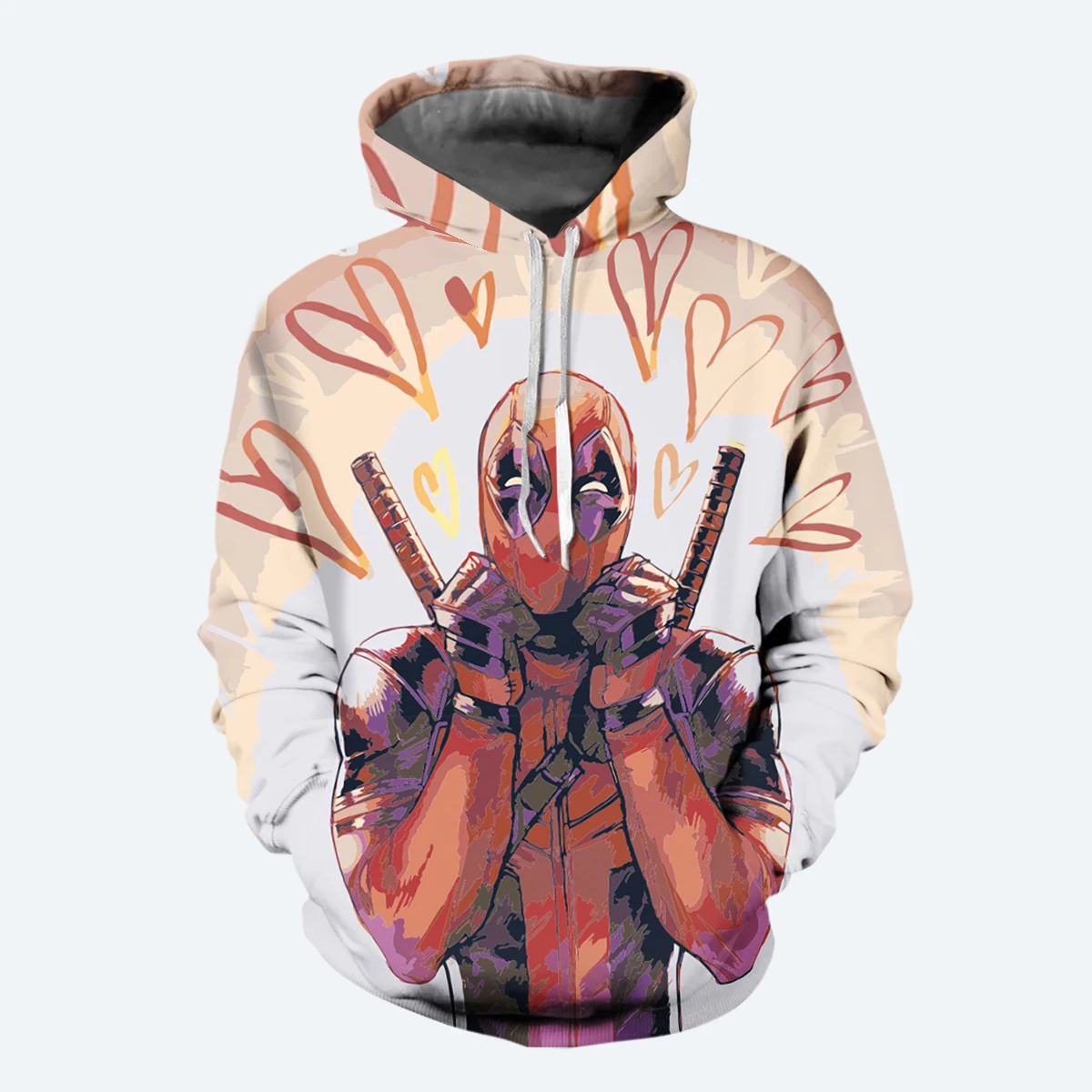 Deadpool Boys and Girls Hoodie Wolverine Men's Hoodie 3D Printing Marvel Pullover Oversized Men's Hoodie MINISO Men's Clothing