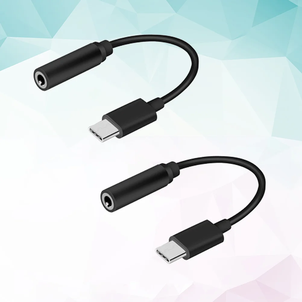 2 ชิ้น USB-C ไปยังอะแดปเตอร์แจ็คหูฟัง 5 มิลลิเมตรเสียงชายหญิง AUX Type-C สายหูฟัง