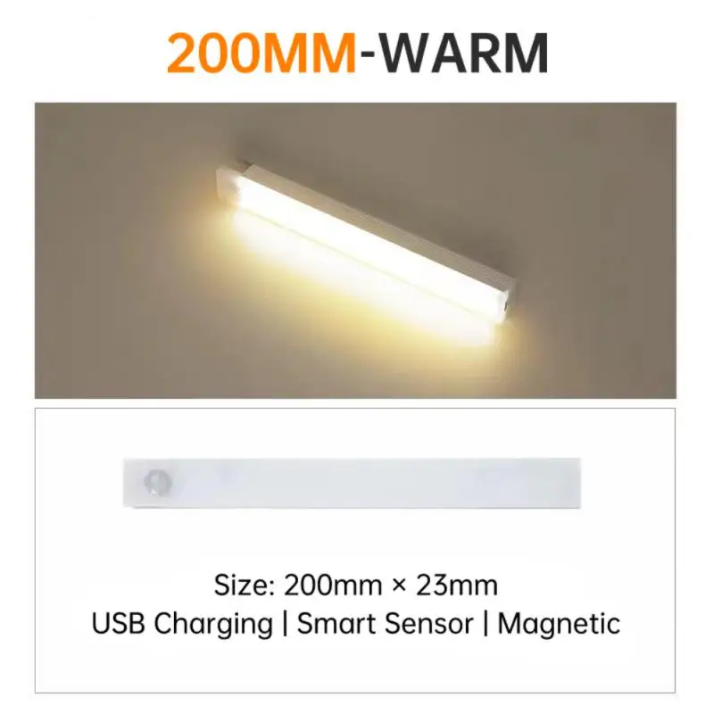 Night Light Motion Sensor Lamp Wireless LED USB Type C Rechargeable Lamp For Kitchen Cabinet Bedroom Wardrobe Lighting